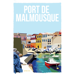 AF239 - Lot de 5 Affiches Marseille Anse de Malmousque - 20x30cm